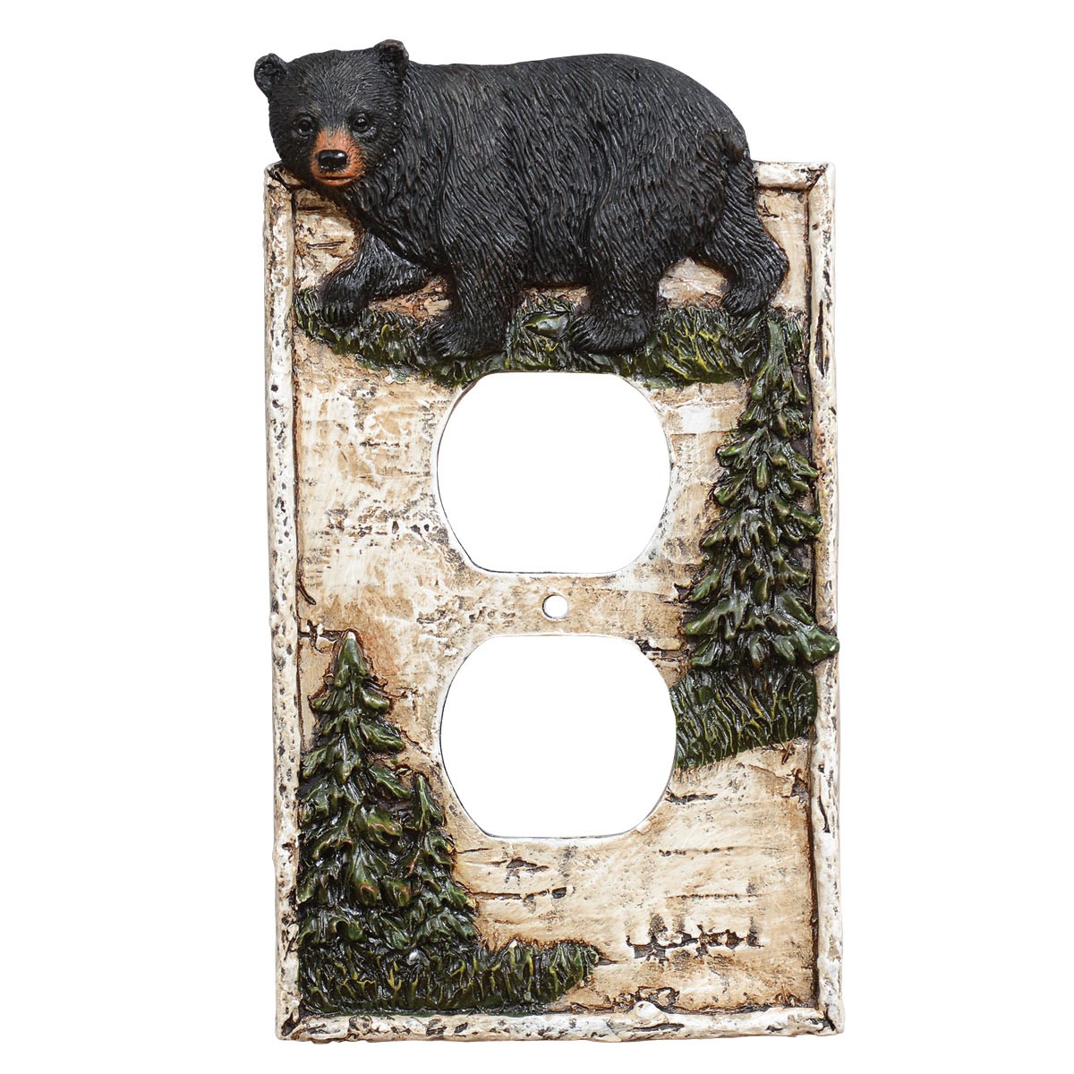 Black Bear In Birch Forest Switch Plates