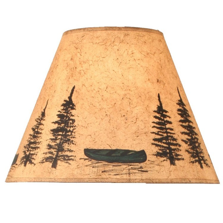 Green Canoe Lamp Shade, Log Cabin Lamp Shades