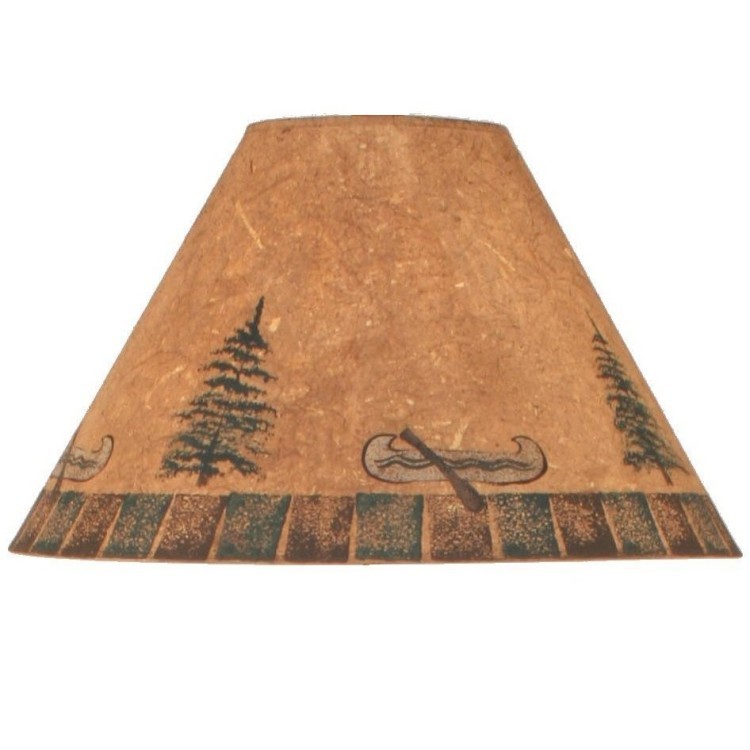 Canoe and Pine Trees Lamp Shade 15 Inch