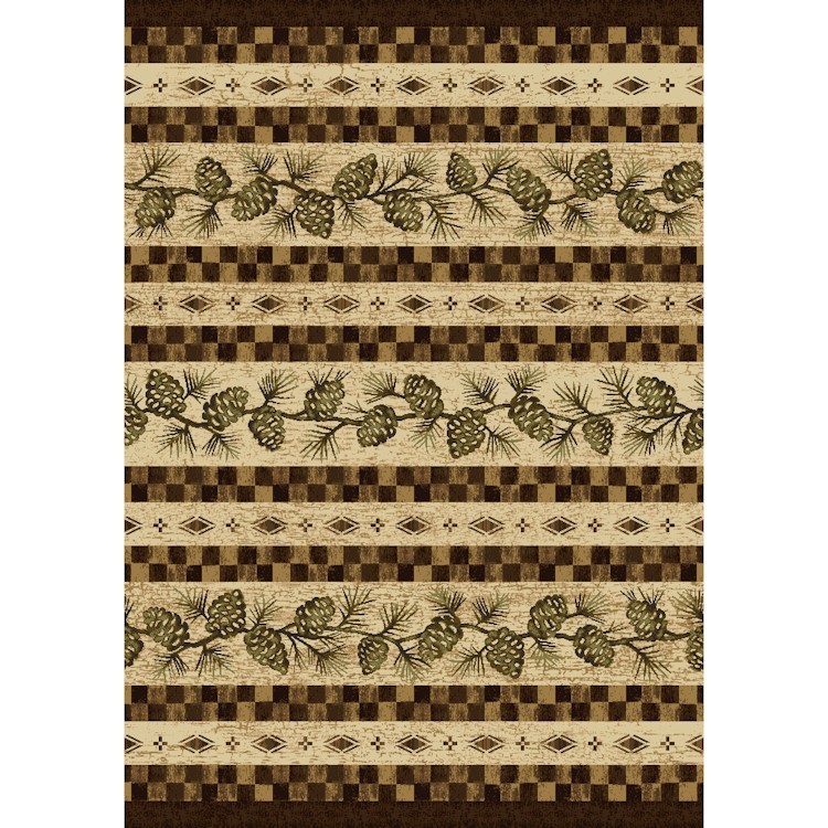 Folk Pine Cone Area Rugs