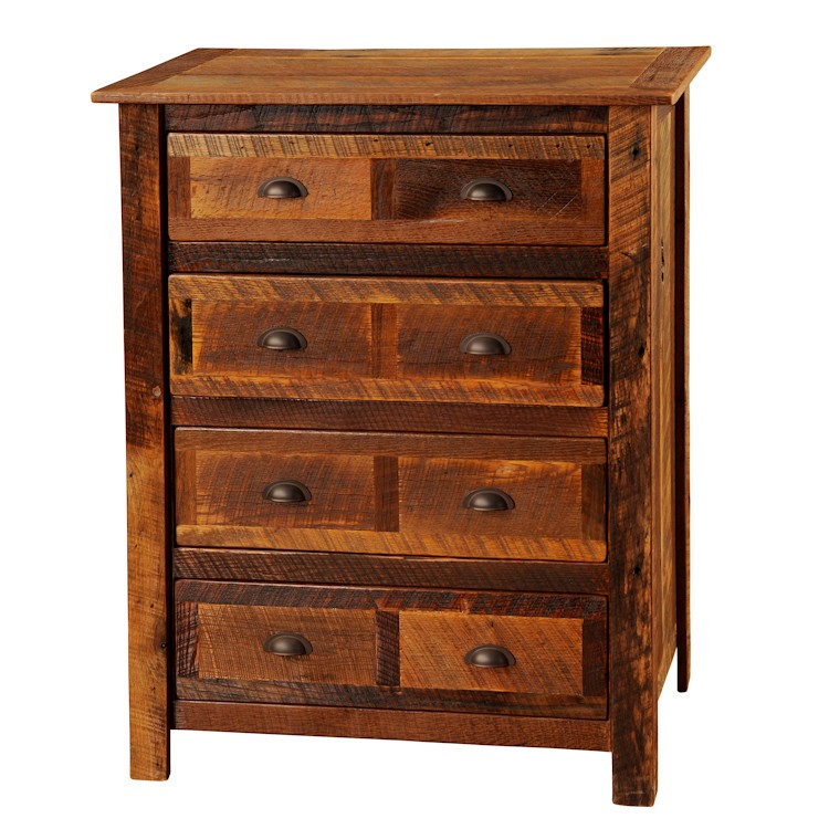 Premium 4 Drawer Barn Wood Dresser With Barn Wood Legs