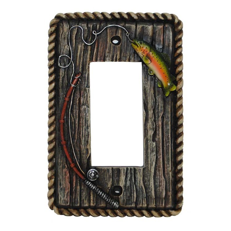 HiEnd Accents Rainbow Trout Wall Plate, Size: Single Switch