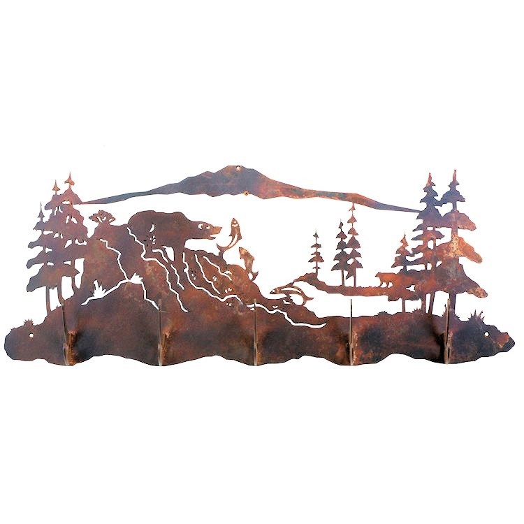 Fishing Bear Scenic Coat Rack