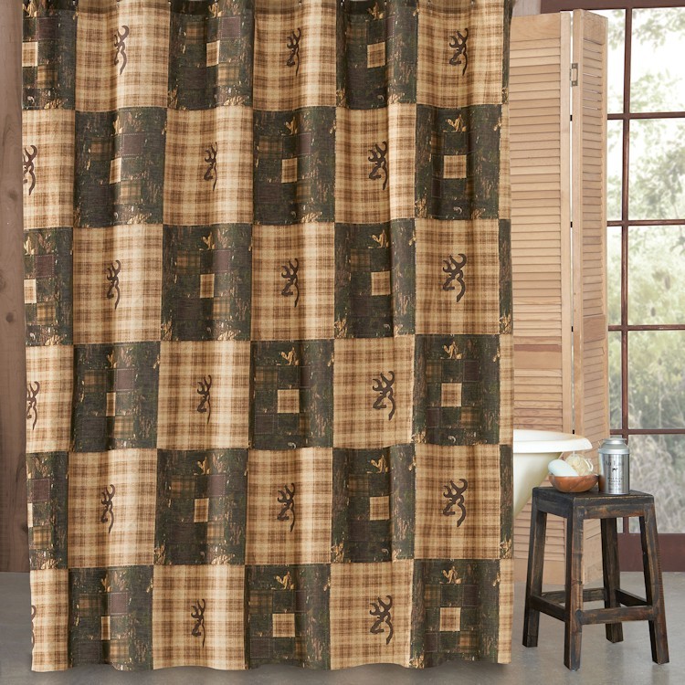 Browning Country Shower Curtain, Rustic Primitive Shower Curtains