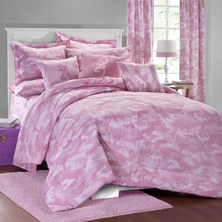 Buckmark Pink Camo Bedding, Pink Camo Twin Bed Set