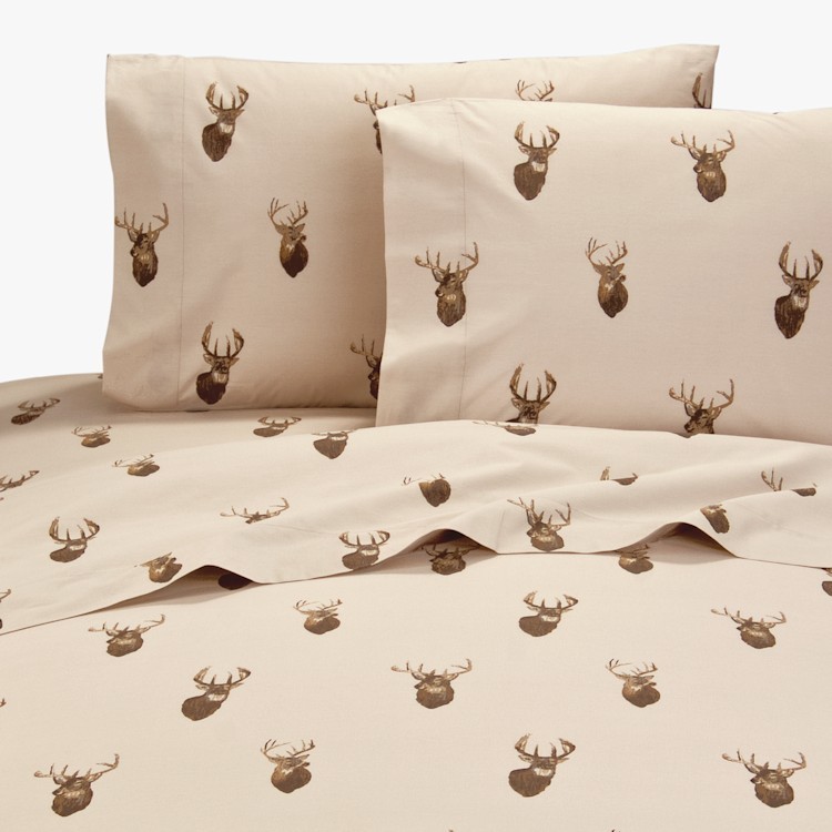 Twin Full Queen King Cabin Bedding Browning Whitetails Sheets Set 