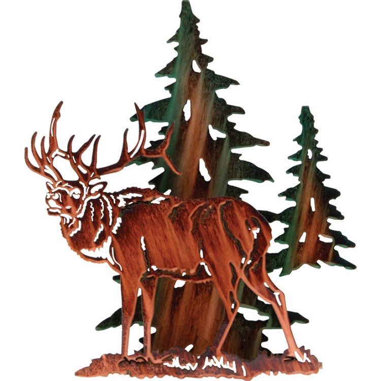 3D Elk Metal Wall Art