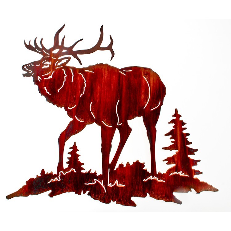 Bull Ridge Elk Metal Wall Art