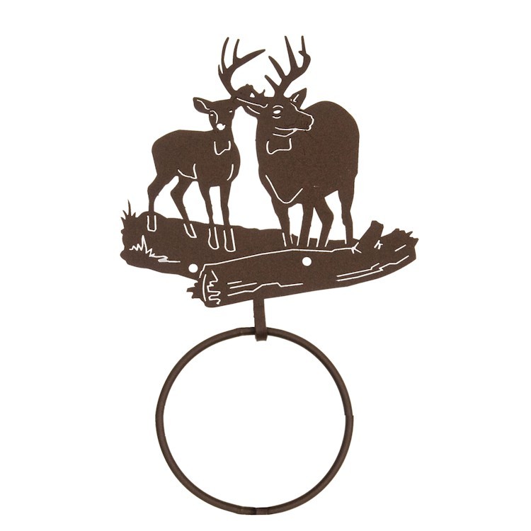 Buck and Doe Deer Towel Bar and Bath Accessories