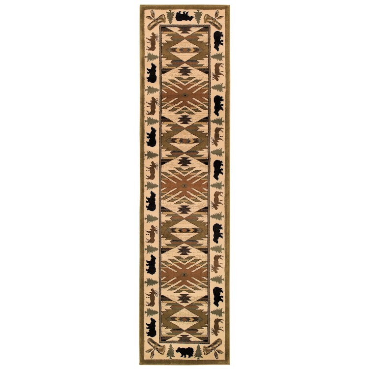 Native Wildlife Bear and Moose Area Rugs