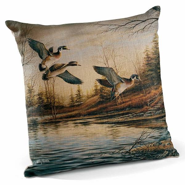 Backwoods Cabin-Wood Ducks 18 Decorative Pillow