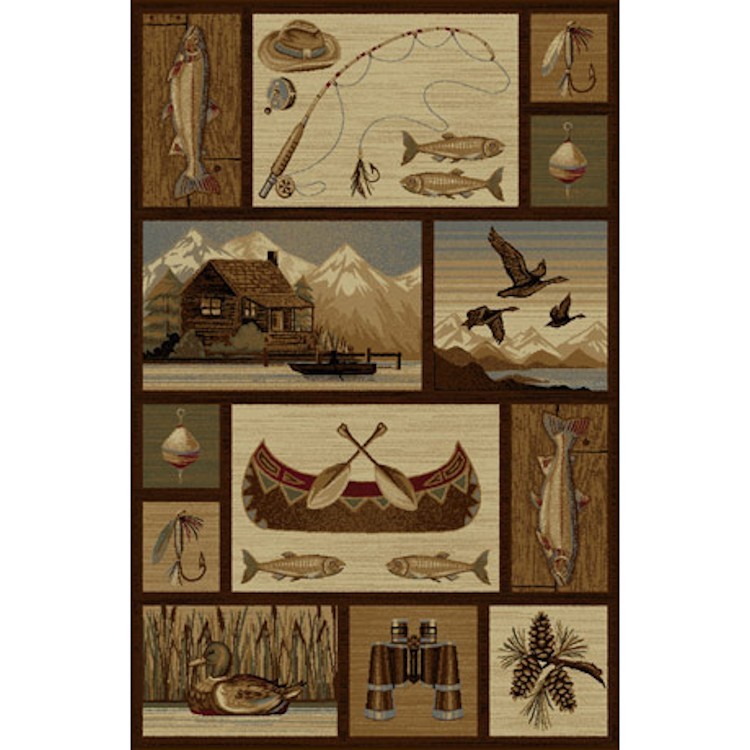 Cabin And Canoe Area Rugs