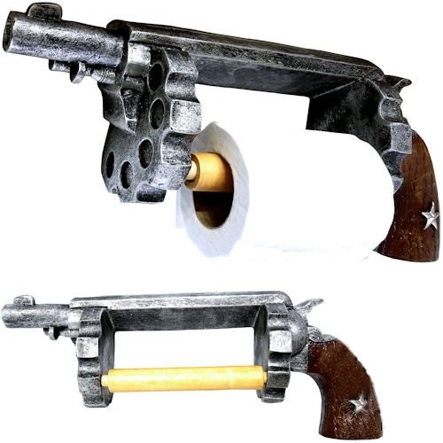Pistol Revolver Toilet Paper Holder