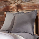 Black Chambray Ruffled Euro Sham 26 x 26