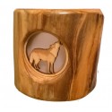 Aspen Log Wolf Night Light