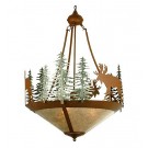 Moose and Trees Inverted Chandelier