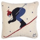 Whiteout Skier Wool Pillow