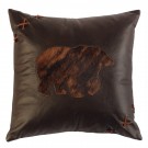Laced Bear Leather Pillow