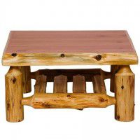 Square Cedar Log Coffee Table