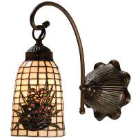Pine Cone Art Glass Wall Sconce