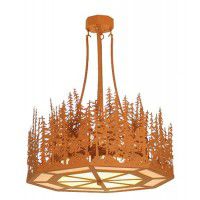 Octagon Inverted Pine Tree Pendant Light