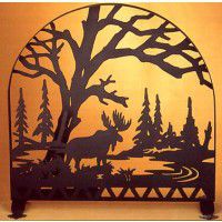 Moose Fireplace Screen