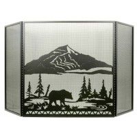 Black Bear Folding Firescreen