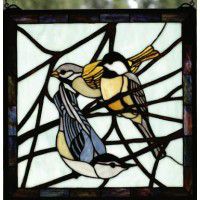 Chickadee Stained Glass Window