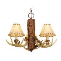 3 Light Lodge Antler Chandelier