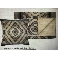Adelanto Azure Queen Bed Scarf and Pillow Set