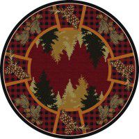 Plaid Woodsman Round Rug