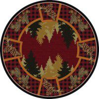 Plaid Woodsman Round Rug