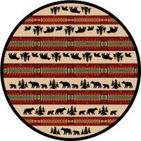 Bear Adventure Round Area Rug