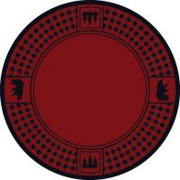 Bear Refuge on Red Round Area Rug