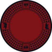 Bear Refuge on Red Round Area Rug