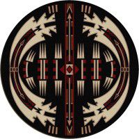 Horse Thieves Black Round Rug