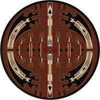 Horse Thieves Brown Round Rug