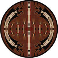 Horse Thieves Brown Round Rug