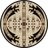 Horse Thieves Natural Round Rug
