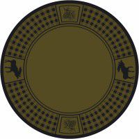 Moose Refuge on Green Round Rug