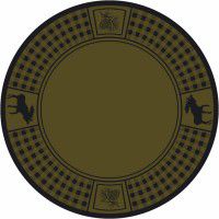 Moose Refuge on Green Round Rug