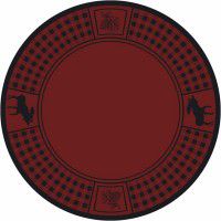 Moose Refuge on Red Round Rug