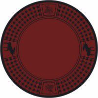 Moose Refuge on Red Round Rug