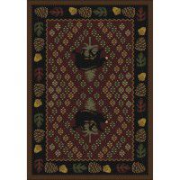 Patchwork Bear Rug - Red