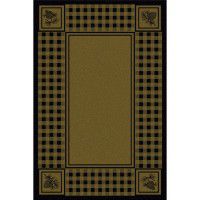 Pine Cone Refuge on Green Area Rugs