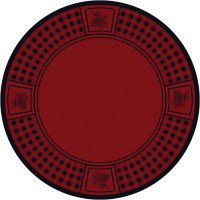 Pine Cone Refuge on Red Round Rug