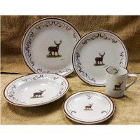 Whitetail Deer with Antler Rim Dinnerware