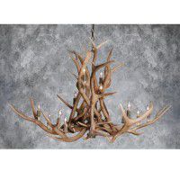 Aurora Borealis Elk Antler Chandeliers-3 Sizes Available