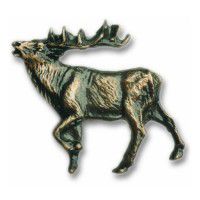 Antique Brass Elk Figure Knob