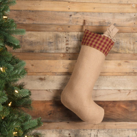 Burgundy Check Jute Stocking